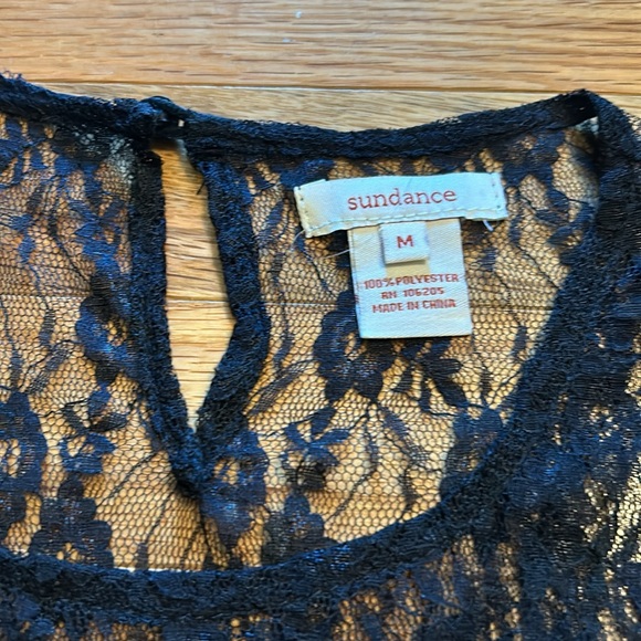 Gorgeous black lace embroidered top by Sundance. Size medium. Worn once. - Picture 3 of 6